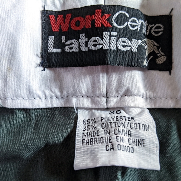 VTG Dark Green Cotton Blend Straight Leg Work Pants. Mens 36 Waist x 33 L. HP! - Picture 5 of 10